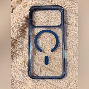 Clear Blue Phone Case and Screen Protector for iPhone 17 Pro Max - magnetic